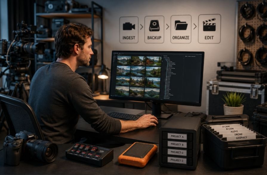 How a Professional Camera Media Workflow Keeps Footage Organized