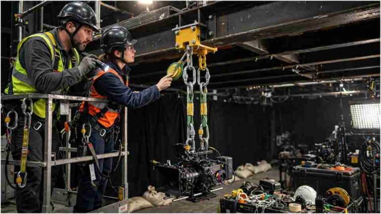 safe rigging anchor points for film production
