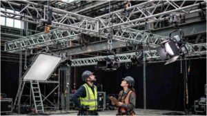 film set overhead rigging load calculation