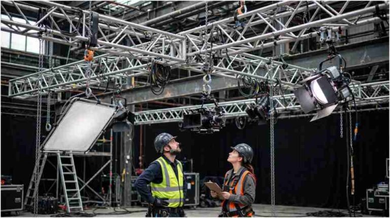 film set overhead rigging load calculation