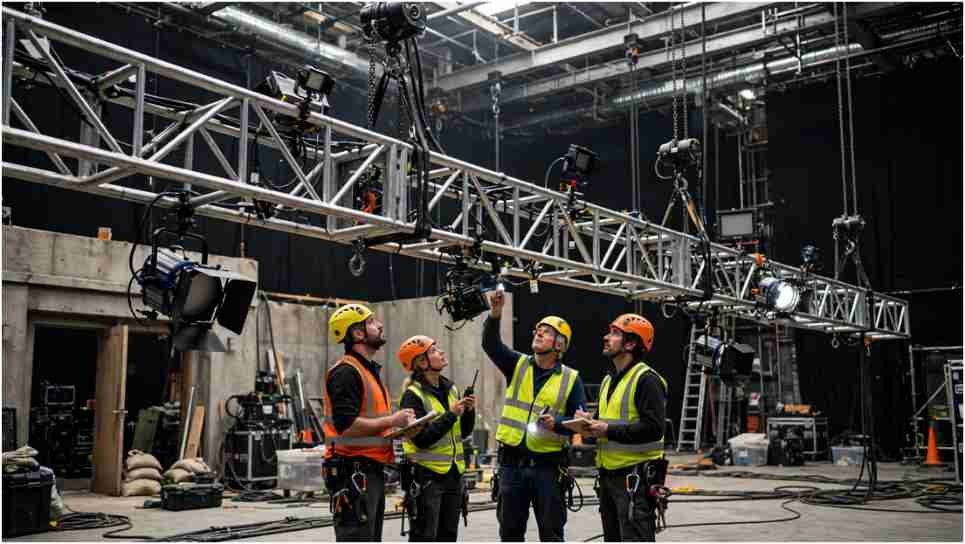 temporary truss rigging safety for film production